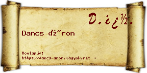 Dancs Áron névjegykártya